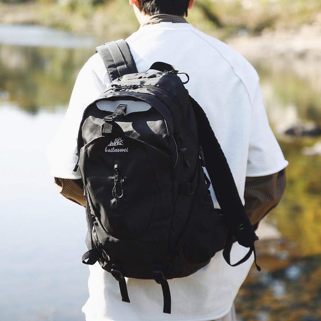 Schoolbag Outdoor Backpack Men's and Women's Large Capacity Mountaineering Bag Travel Lightweight School Bag Simple Hiking Backpack
