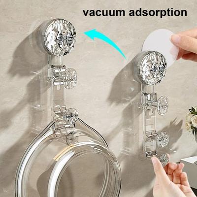 Basin Hook Wall-mounted Punch-free Sticky Sticker Great Suction Anti-slip Great Load Bearing Waterproof Removeable Washbasin Organizer Storage