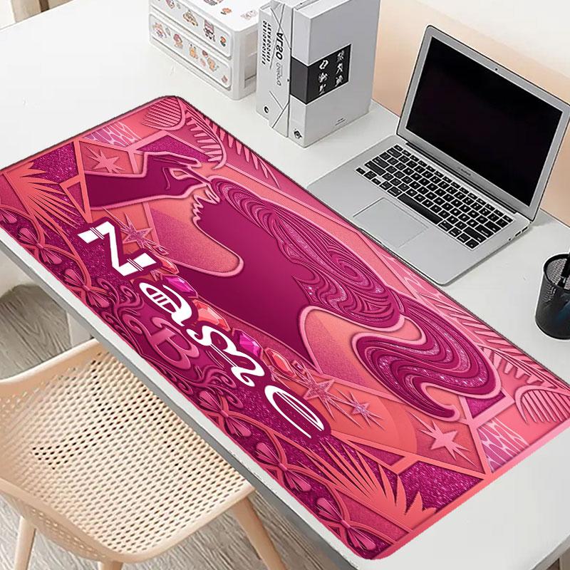 Custom Name Personalized Barbie Pattern Mousepad, Laptop PC Desk Mat, Decorative Desk Mat for Home Keyboard Pad Gift