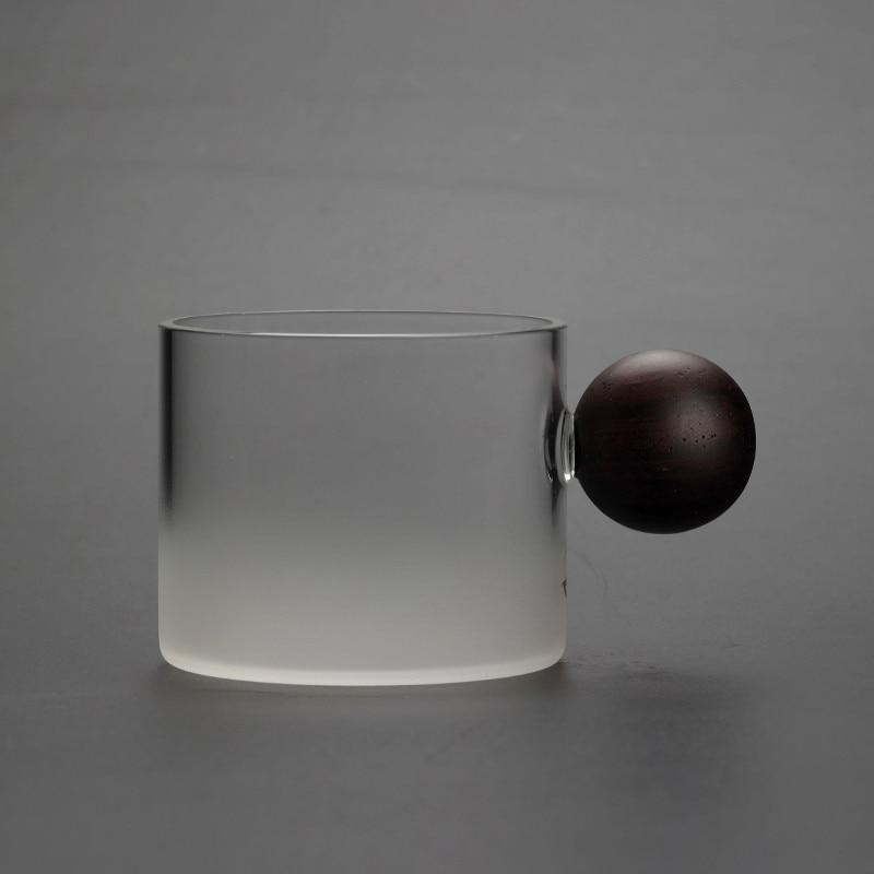Glas-Whisky-Weinbecher mit Holzgriff, Büro, kleine Teetasse, handgefertigte Tasse, Trinkgeschirr