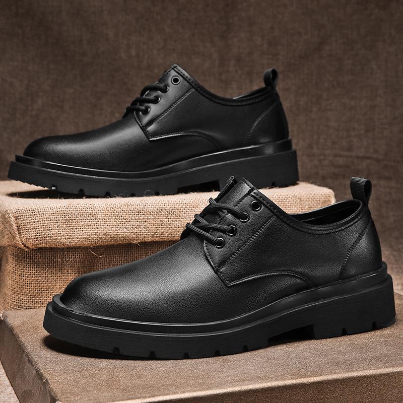 2024 New Casual Leather Shoes for Men British Lace-up Oxford Shoes Antiskid Classic Business Dress Outdoor Flat Designer Shoes