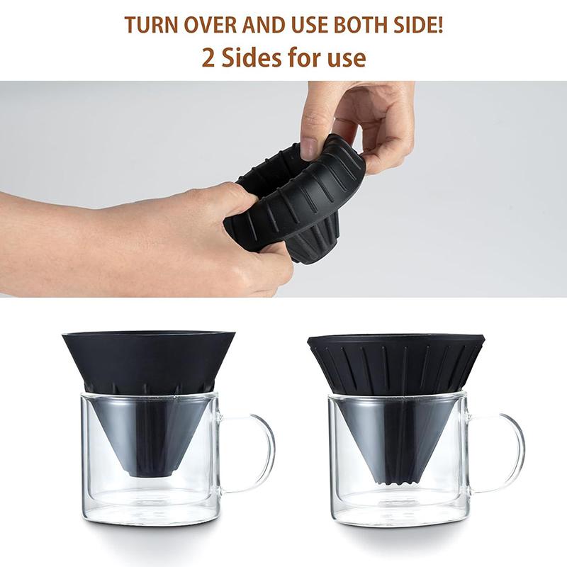 Collapsible Coffee Filter Portable Silicone Drip Coffee Tea Holder Funnel Basket Reusable Tea Pot Cake Cup Coffee Filter Dripper