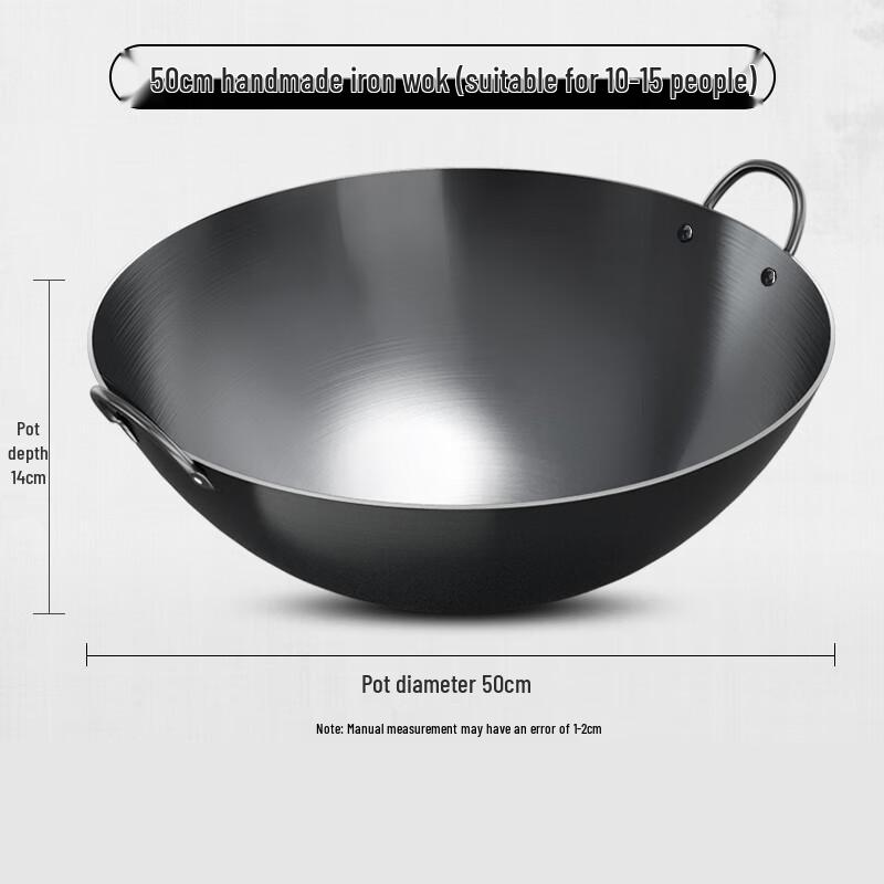 Hand-Forged Double-Handled Iron Wok