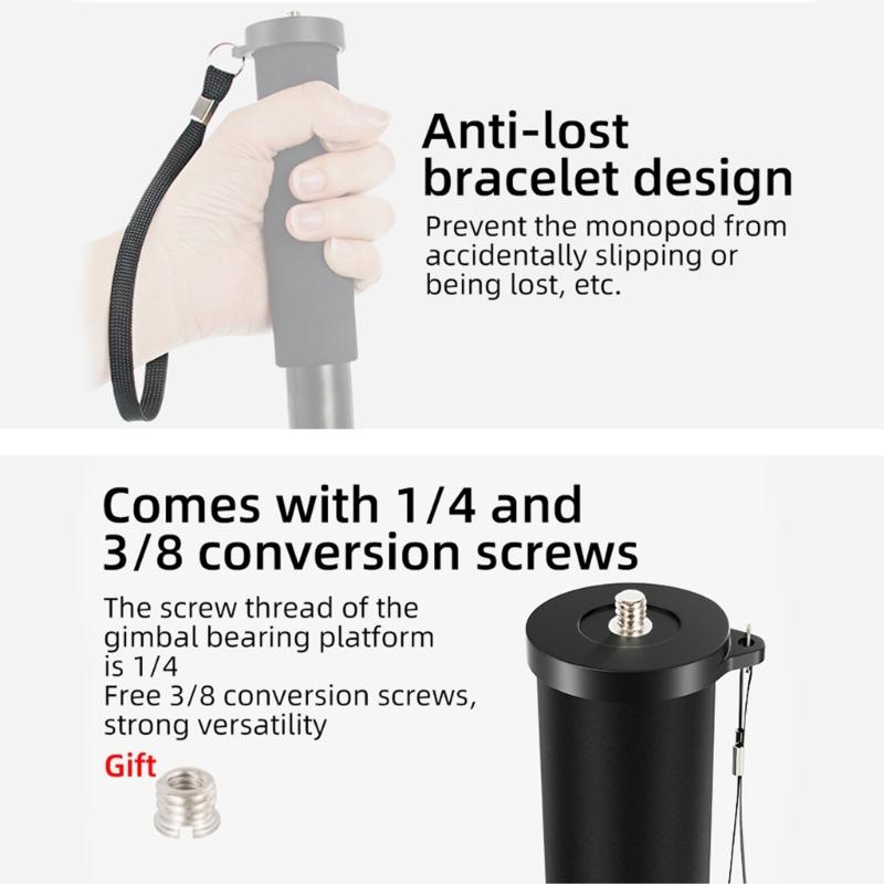 Aluminum Alloy Camera Support Monopod with Easy Extend Lock Mechanism Camera and Hiking Support Bracket for Outdoor