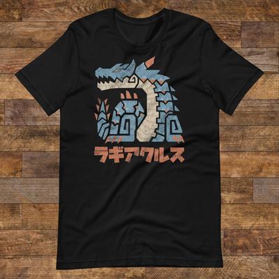 Monster Hunter Lagiacrus Tee Wilds Japanese Fan Art Gaming Merch Unisex Soft Oversized Harajuku Casual Cotton Trendy T-shirt