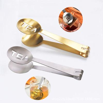 Pince à Sachet de Thé en Acier Inoxydable Pince à Sachet de Thé Passoire à Sachet de Thé Clip Pince à Sachet de Thé Passoire Support Poignée Cuillère Outil à Feuilles de Thé