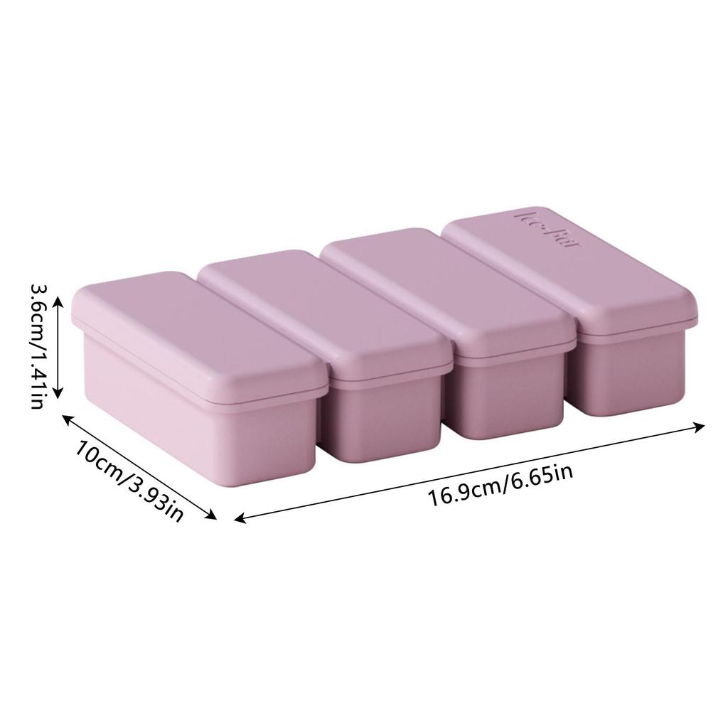 Silicone Ice Cube Tray Mold 4 Grids Reusable Ice Mold For Ice Cream Cake Pudding Chocolate Mould Maker Bar Kitchen Gadgets