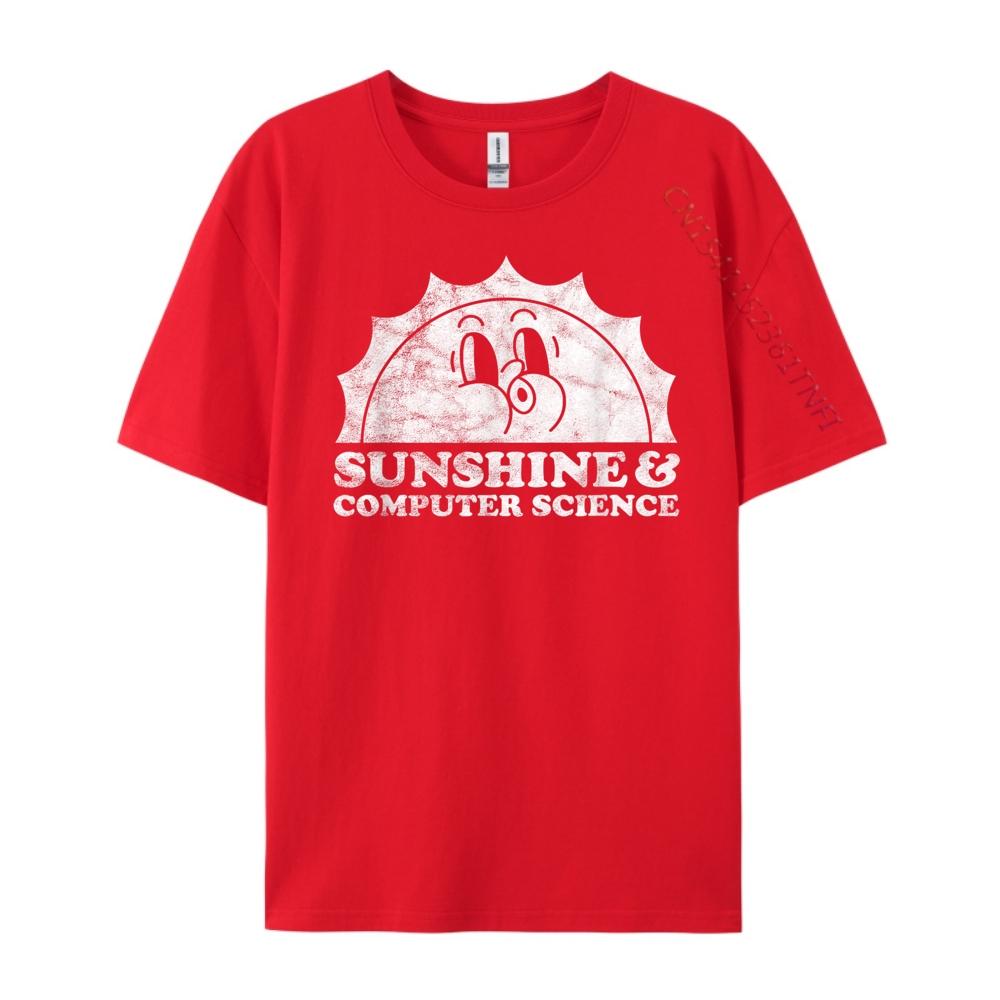 Sunshine And Computer Science Technology 3XL Men Clothing Mens Cotton TShirt Vegan