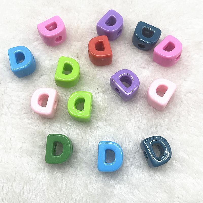10pcs 20mm Mixed Alphabet Letter Beads Big Hole Charms Beads for Making Jewelry Diy Handmade Key Chain Accessories