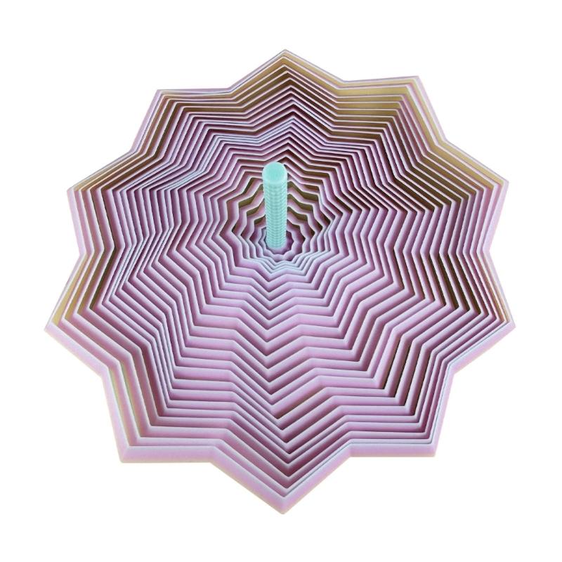 3D Printed Star Fractals Hexagon with Handle Whirling Spirals Design,Star Shape Fidgety Toy Decorative Ornament Gift