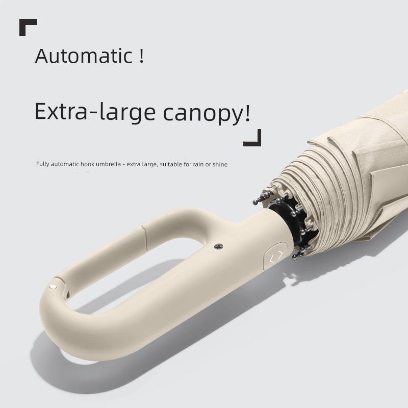 Fully Automatic Ring-Lock Umbrella, Enlarged, Thickened, and Reinforced, Specifically for Students, Foldable, Dual-Use for Sun and Rain, for Men and