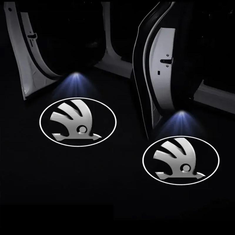 

2025 New 2Pcs Wireless Led Car Door Welcome Laser Projector Logo Ghost Shadow Night Lights For Skoda Octavia Rapid Kodiaq Karoq
