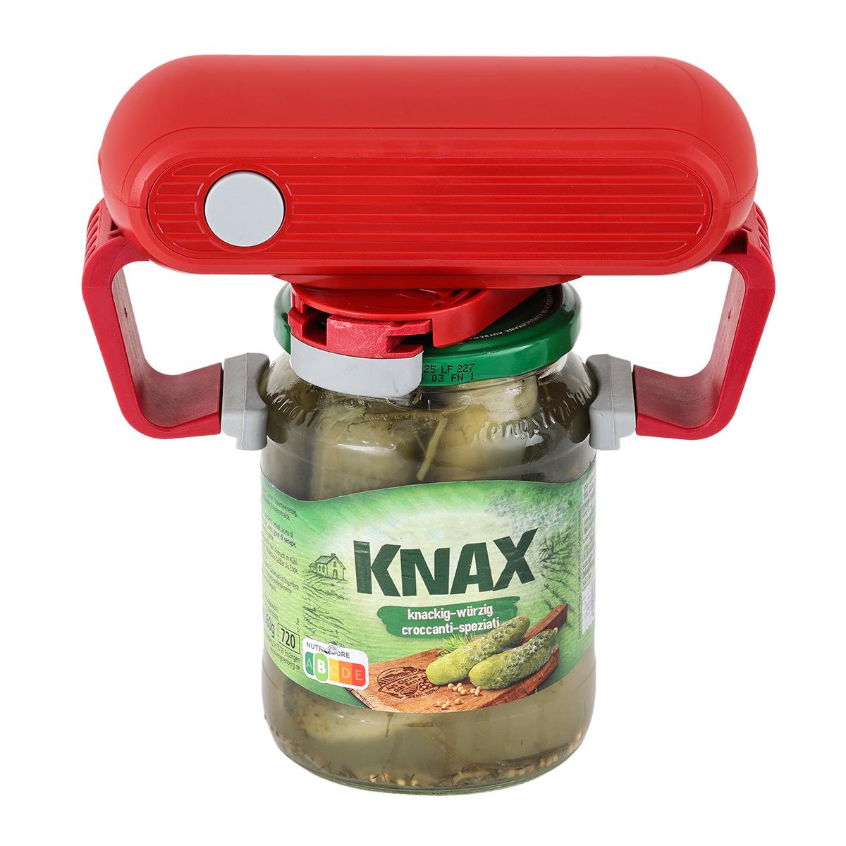 

Електричний відкривач банок та пляшок в один дотик з дизайном подвійних вушок чорний