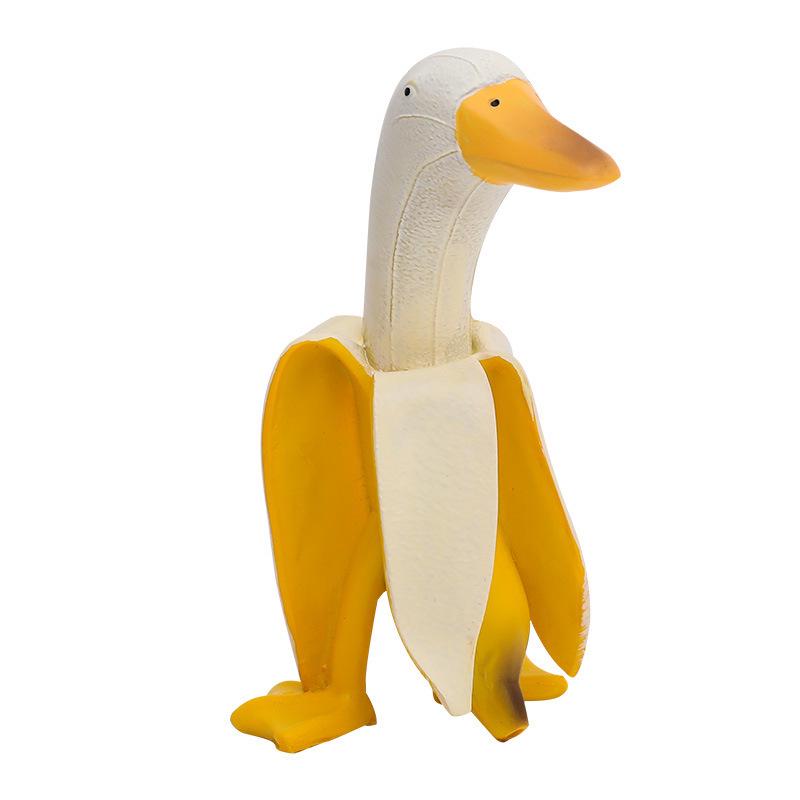 Funny Cute Cartoon Duck Banana Resin Decoration - Creative Home or Birthday Gift
