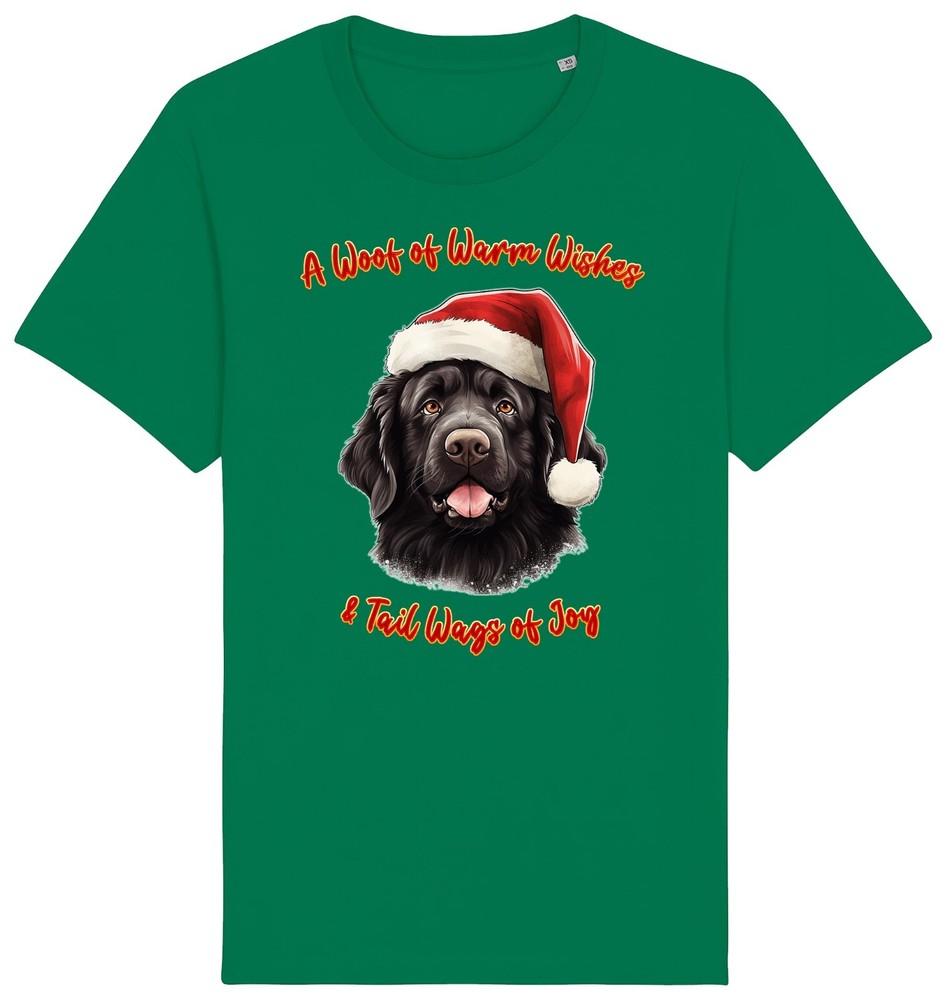 

Kids NEWFOUNDLAND Christmas T-Shirt Santa Dog Woof Wishes Dogs Stocking Filler 2XL