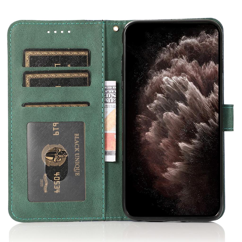 For Xiaomi 14T Cover Color Splicing Wallet Stand Leather Phone Case with Wrist Strap