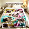 Decorative Artwork Theme Custom Blanket Personalized Name & Text Customized Soft Warm Throw Blanket Home Decor