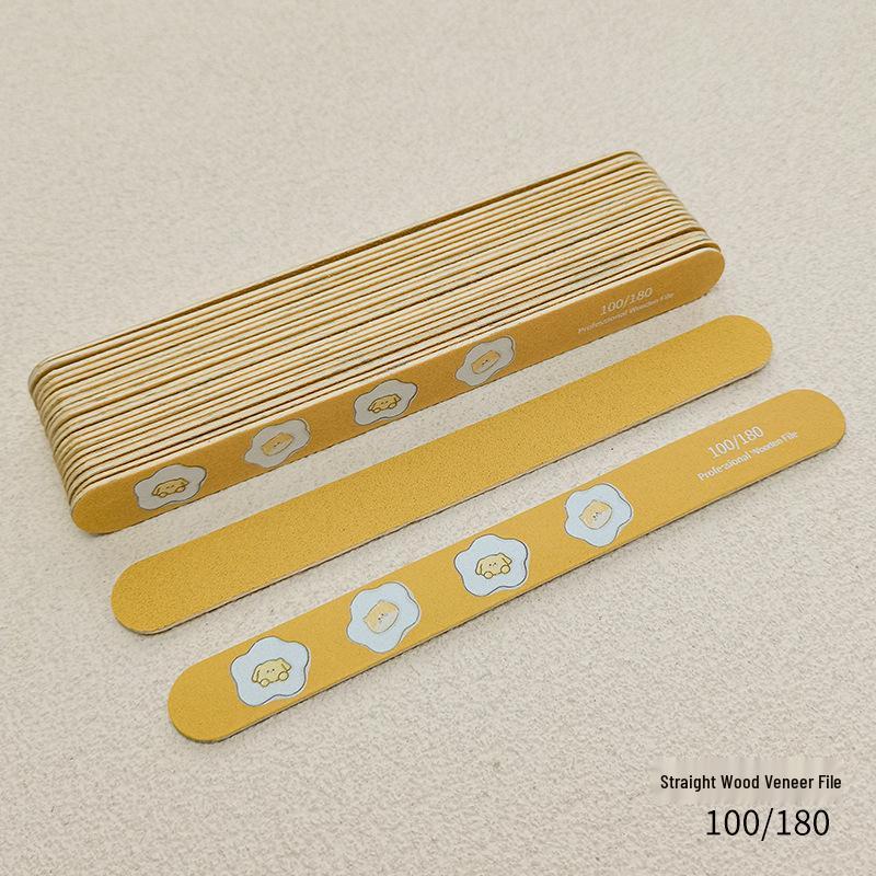 Durable Egg Yolk Nail Art Polishing Strips - No Shedding, Wear-Resistant Wood Chip Files