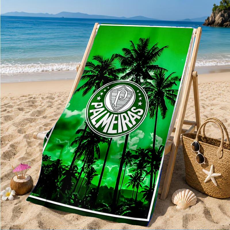 Fc Crest Design Printed Microfiber Beach Towel, Soft And Absorbent, Quick-Dry, Ideal for Summer Travel, Beach Essential, Swimming Pool