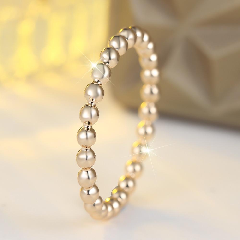 Stackable Rings with Fashionable Beads Simple Beads Water Wave Rings for Women Jewelry Gift