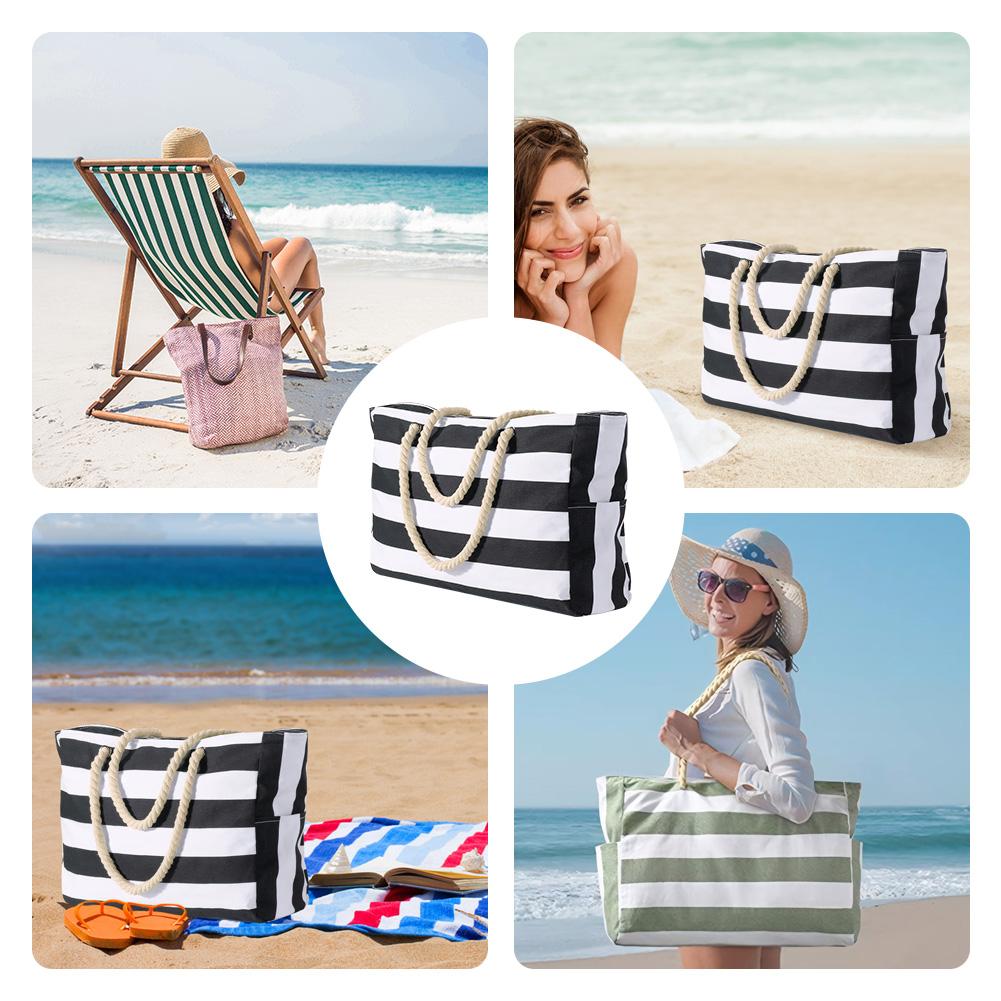 Swim Pool Bag Waterproof Sandproof Shoulder Bag with Zipper Travel Overnight Bag for Women