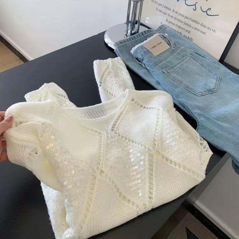 Knitted sweater women's autumn new design sense fashionable versatile and thin top