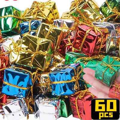 Large/ Small Xmas Foam Gifts Boxes Christmas Ornaments Colorred Christmas Tree Hanging Pendants For Navidad Party Decorations