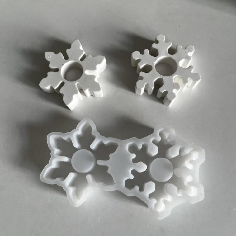 Schneeflocken Silikon Kerzenständerformen für Epoxidharz Heimdekoration Silikone Kerzenhalterformen für Teelichthalter