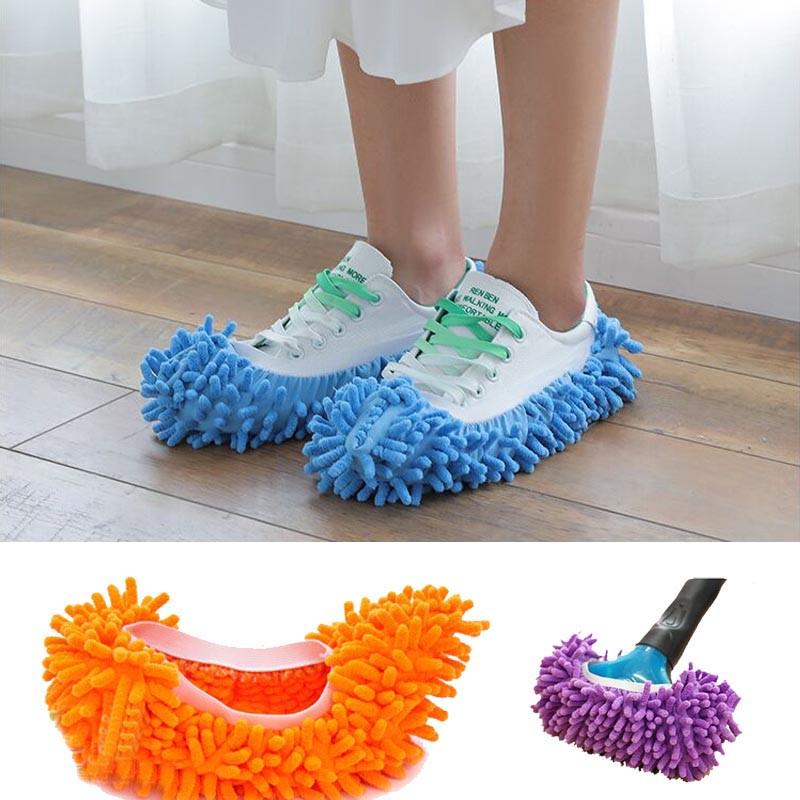 Buy Arie7s Single Chenille Mop Wipe Slippers Shoes Lazy Shoe Mop Caps