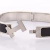 Used HERMES Click H Bangle Stainless Steel enamel Silver Black Used Women