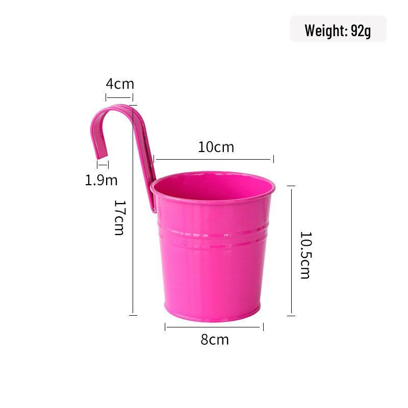 Compact Wrought Iron Hanging Planter for Indoor/Outdoor Use