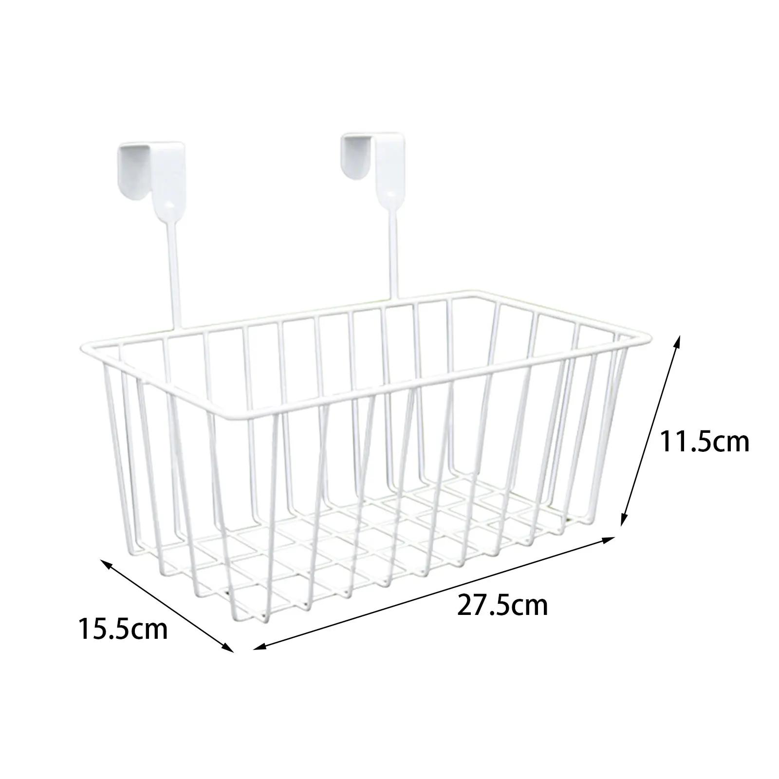 

Сетчатые корзины для хранения с крючками на дверце шкафа, органайзер из проволочной корзины, подвесной органайзер для хранения вещей на кухне, в ванной комнате, коробка-органайзер