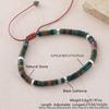 Geometric Turquoise Beaded Bracelet With Adjustable Woven Cord For Casual Wear