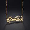 Atoztide Personalized Custom Crown Heart Butterfly Name Necklaces for Women Stainless Steel Pendant Link Chain Jewelry Gift