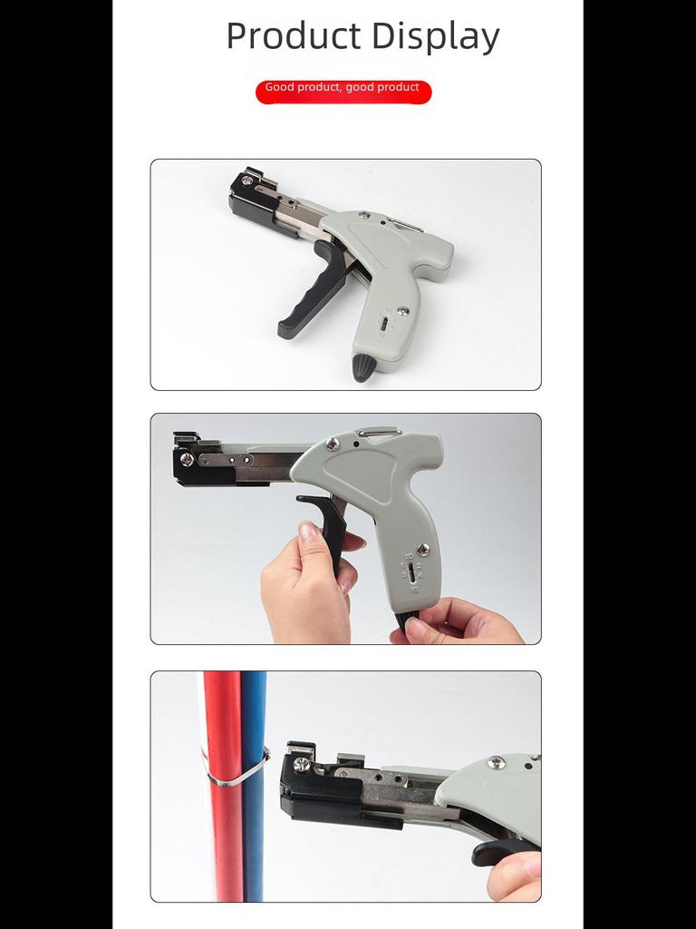 Halbautomatische Kabelbinderpistole und -schneider aus Edelstahl