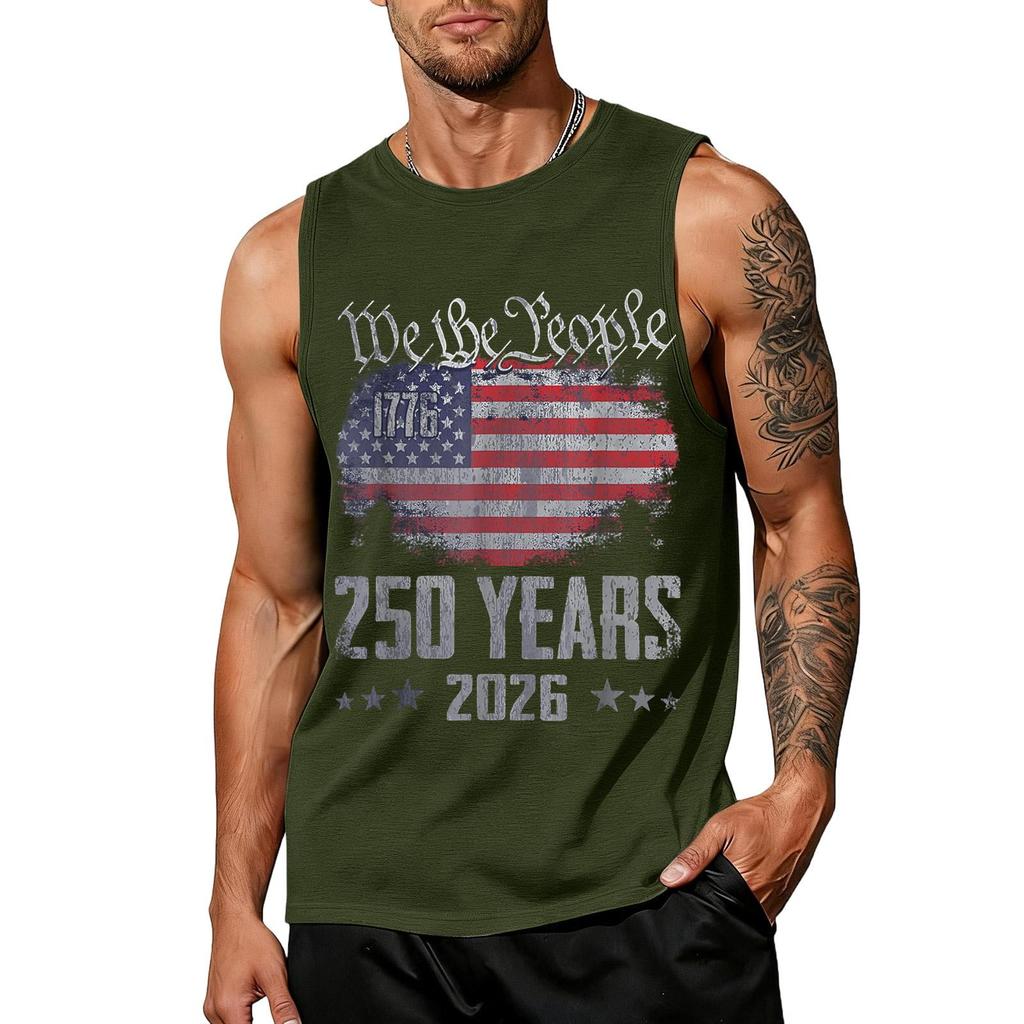 Men's Sleeveless Tank Top Loose Fit Casual Summer Vest Lightweight Breathable Fabric Comfortable Daily Wear