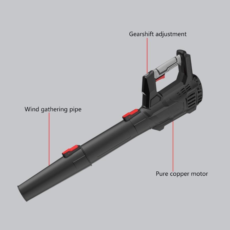 Cordless Electric Leaf Blower 580CFM 160MPH Power With 2 Speeds And Tubes 2X4.0Ah Batteries Lightweight Handheld Design For Yard Snow Debris Cleaning