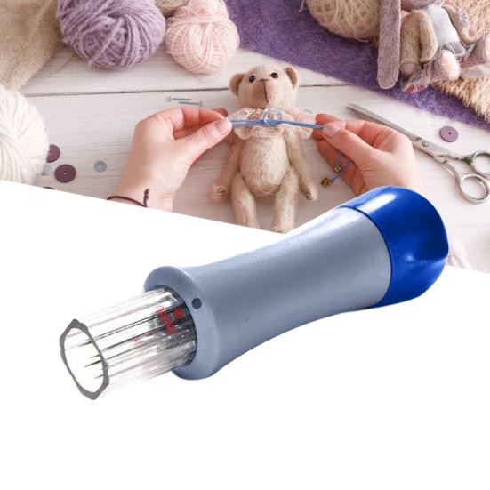 Knitting Needle with 7 Needles Laber-saving Plastic DIY Anti-slid Handle Exquisite Felting Sewing Needle for Clothes