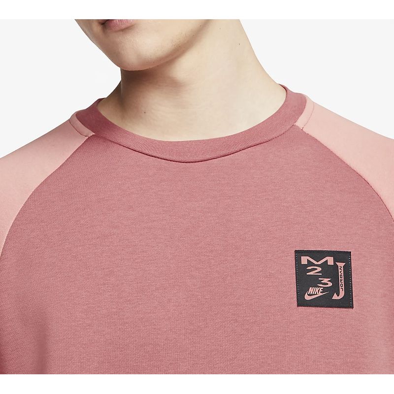 Air Jordan Sport DNA Embroidered Patch Fleece-Lined Knit Sweatshirt Men Tops Quartz-Pink CT6304-689