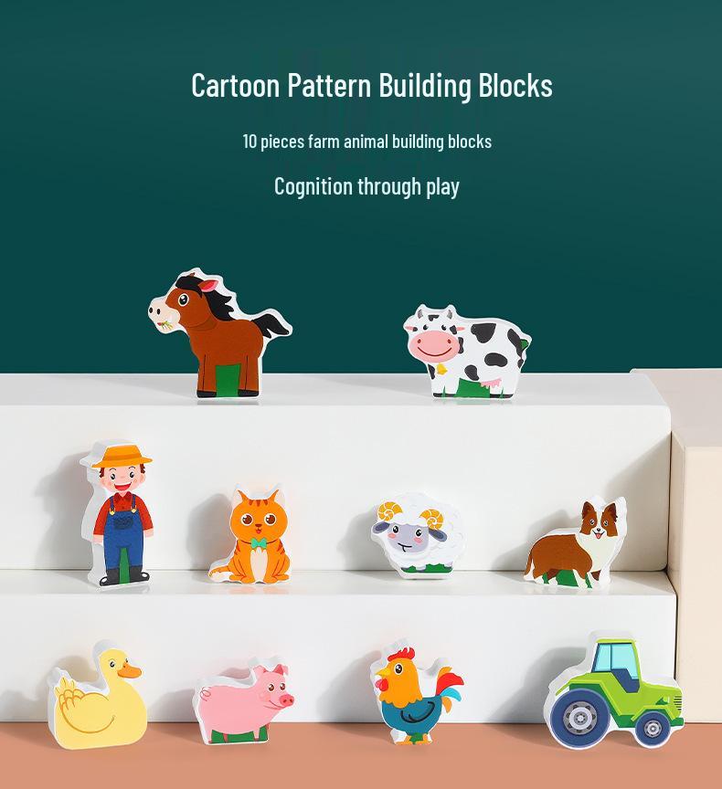 Multifunctional Early Education Farm Toy: Animal Shapes & Assembly Puzzle