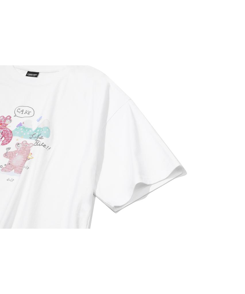 CPGN STUDIO Dtp Cake Bear Short Sleeve T-Shirt White