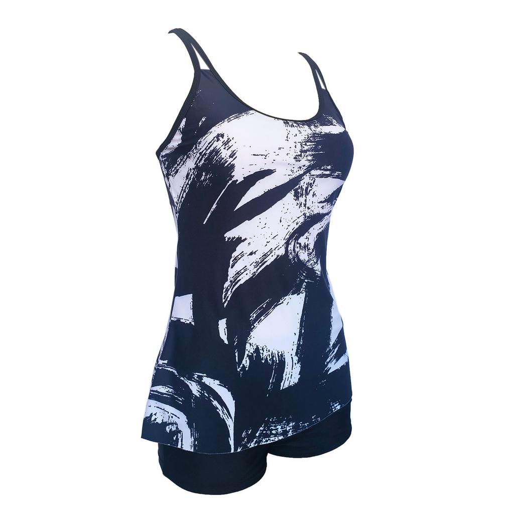 Sexy Badeanzug für Damen mit Strapsen und bedrucktem zweiteiligem Badeanzug-Set