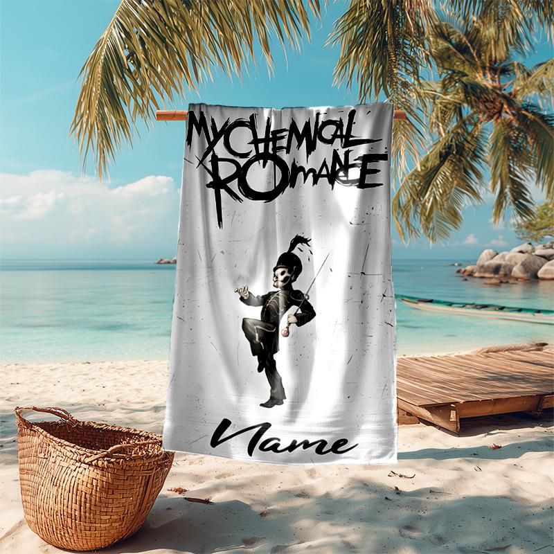 Personalized customized proof beach towel with My Chemical Romance pattern - soft, absorbent,quick-drying,perfect swimming,camping&bathing