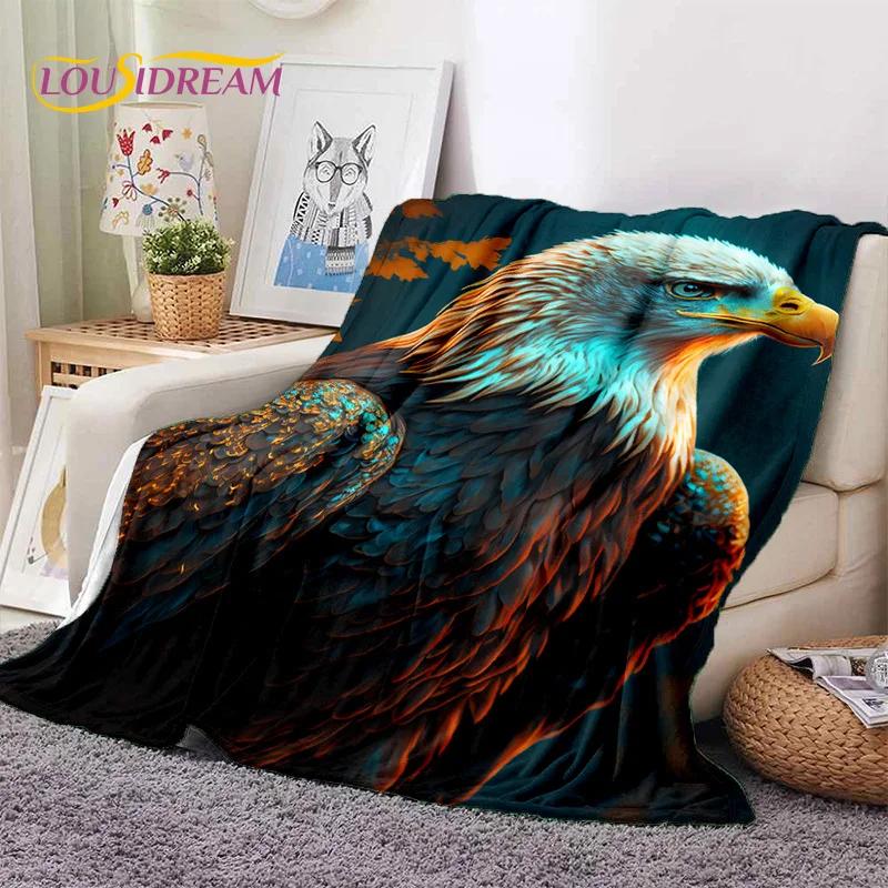 Cute Owl Eagle Birds Cartoon 3D Soft Flannel Blanket for Beds Bedroom Sofa Picnic,Throw Blanket for Cover Outdoors Leisure Gift