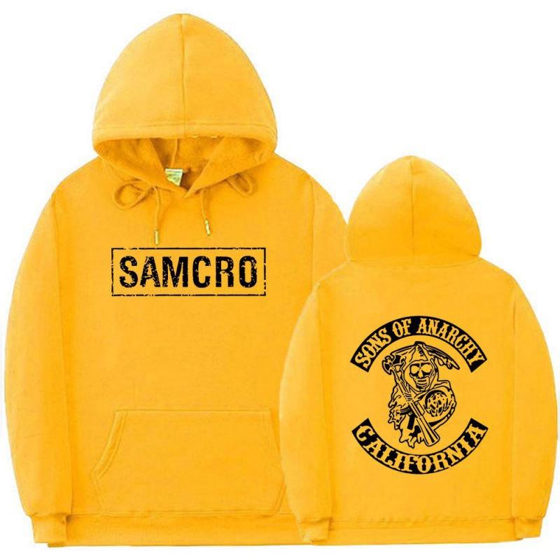 Mikina s kapucí s oboustranným potiskem Topy Sons of Anarchy SAMCRO Pánské Dámské Módní Značkový Design Pulovr Fleece Mikiny s kapucí