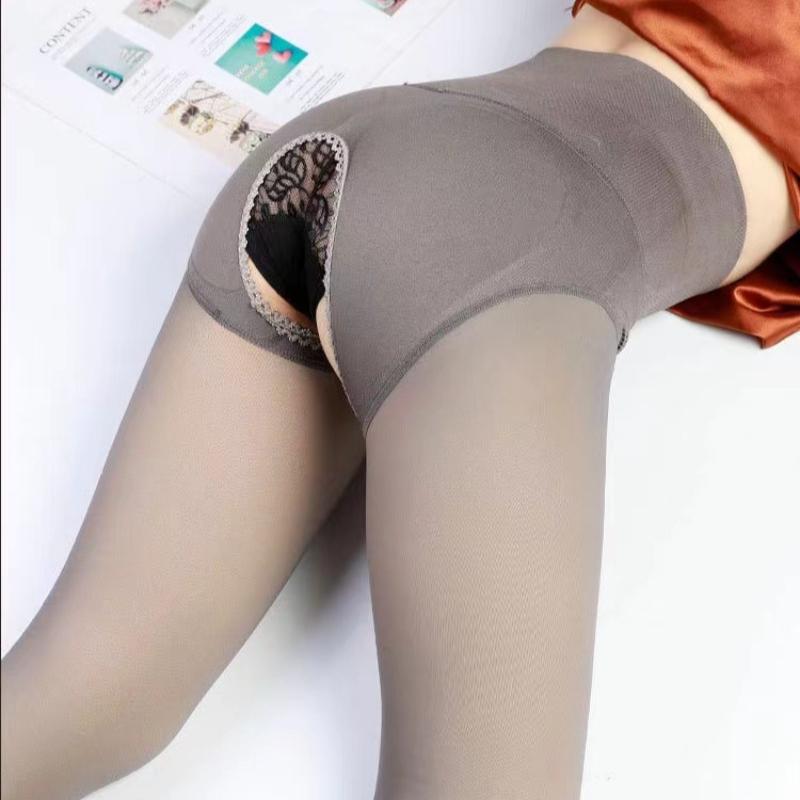 Dame Undertøj Høj Talje Åben Skridt Strømpebukser Termiske Strømpebukser Varme Bukser Leggings Fleece Foring