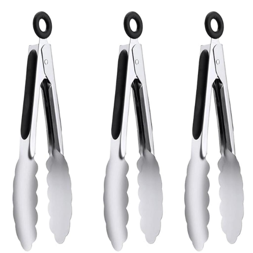 Grill Tongs, 17 Inch Extra Long BBQ Tongs, Premium Stainless Steel Metal Tongs for Cooking, Grilling, Barbecue/BBQ, Buffet (17", 1PC)