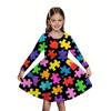 Girls' 3D Snowman Dress Long Sleeve Summer Spring Vacation Daily Holiday Princess Beautiful Sweet Kids 4-12 Years Casual Dress A Line Dress