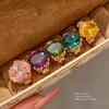 Geometric Zircon Oval Ring For Women With Copper Material Elegant Fashion Accessory