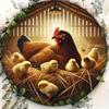 Rustic Farmhouse Chicken Wall Art, 2D Flat Iron Plaque for Living Room Kitchen Decor
